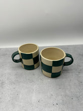 Load image into Gallery viewer, Mug ~ Green Checkered ~ porcelainv
