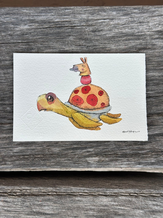 Small Migrantes - Original illustrations - 6 x 8 framed