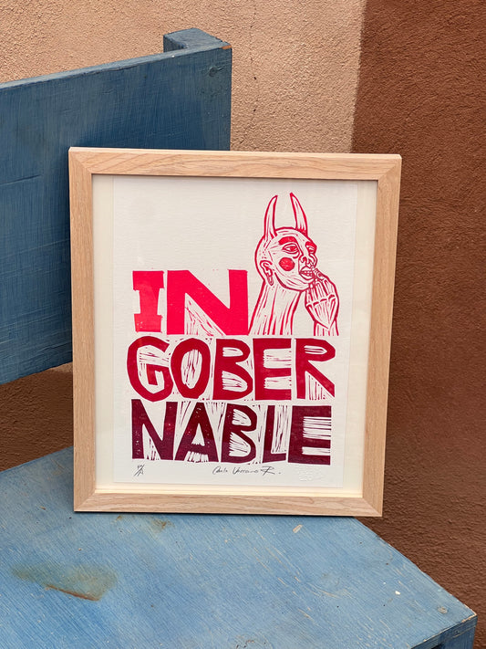 Ingobernable - linocut print