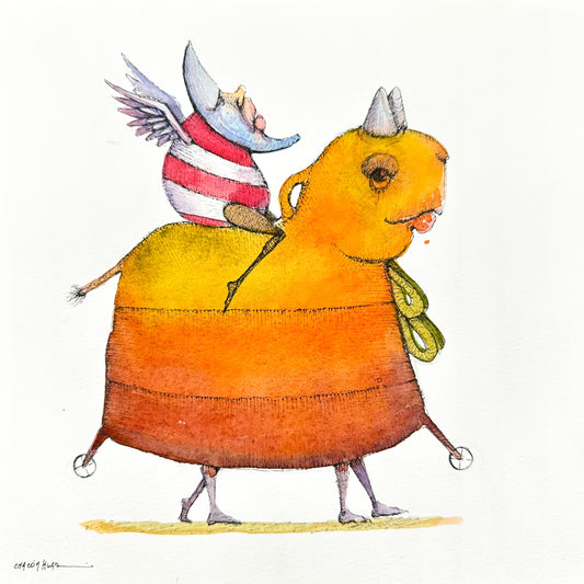 Migrantes - Original illustrations - 10x10 framed