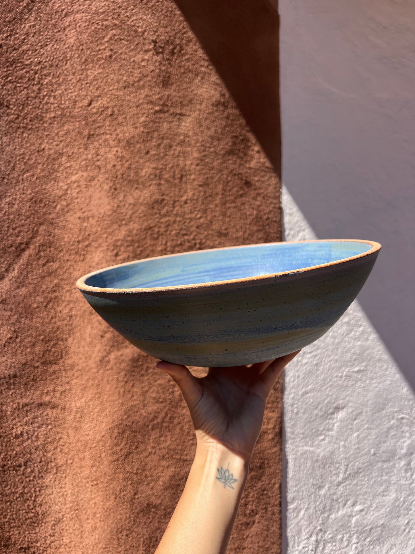 Denim Blue Serving Bowl - Stoneware - 12” round