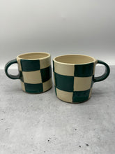Load image into Gallery viewer, Mug ~ Green Checkered ~ porcelainv
