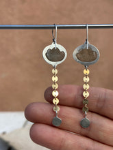 Load image into Gallery viewer, Moss Aquamarine dangle earrings - Sterling Silver and gold filled
