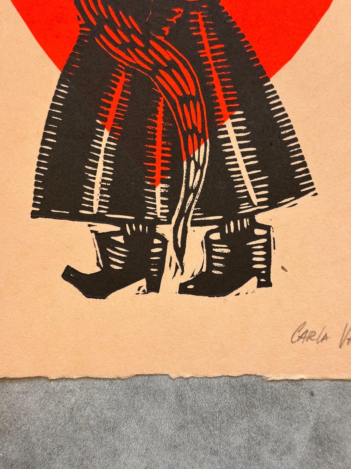 Diabla Corazon - Lino Print 11" x 8"