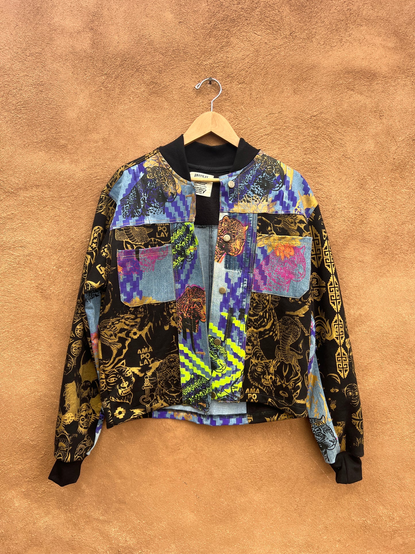 Upcycled Jacket ~ screenprinted - medium