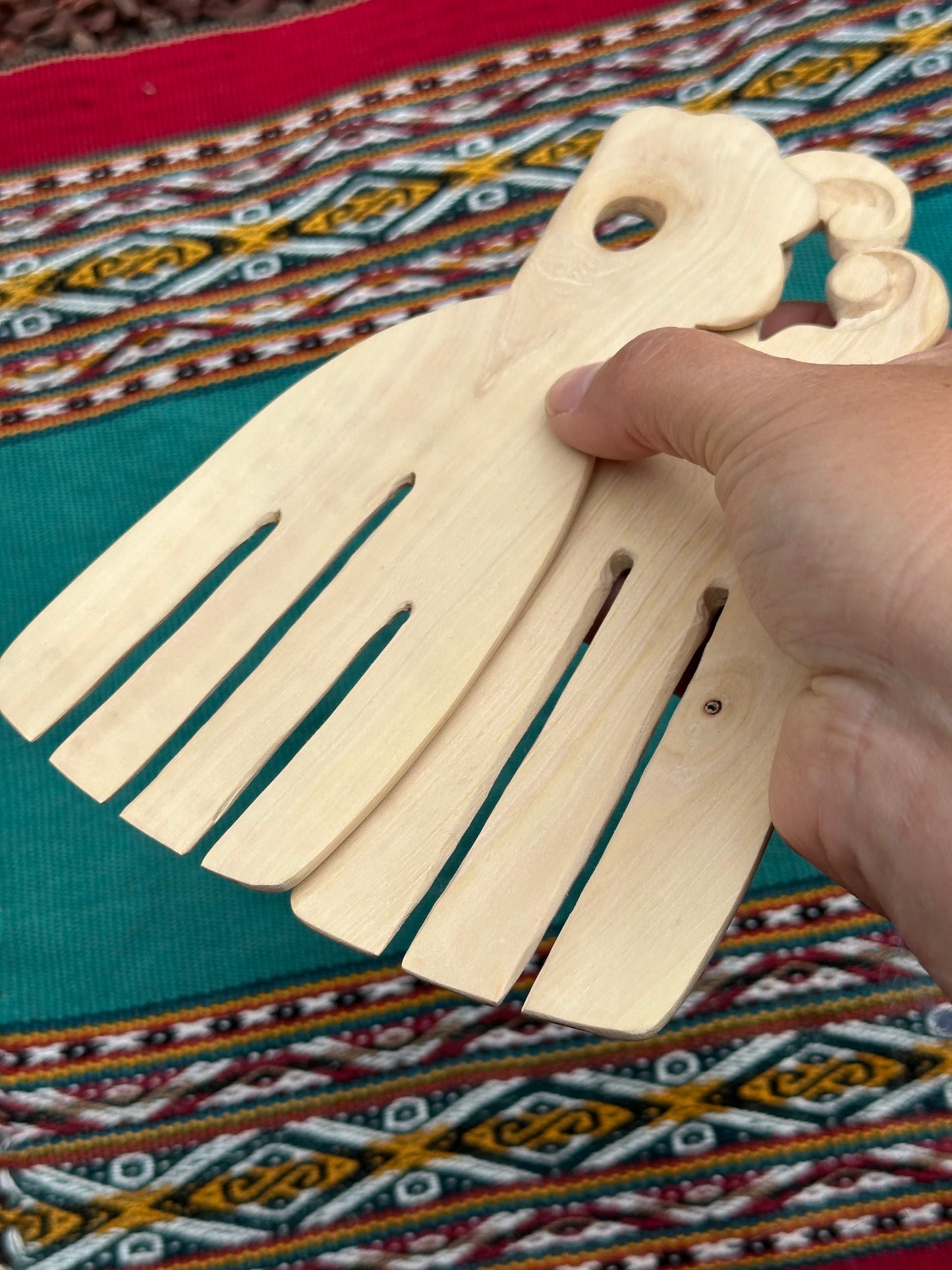 Wooden Utensil Set - Salad Spatula - Floral