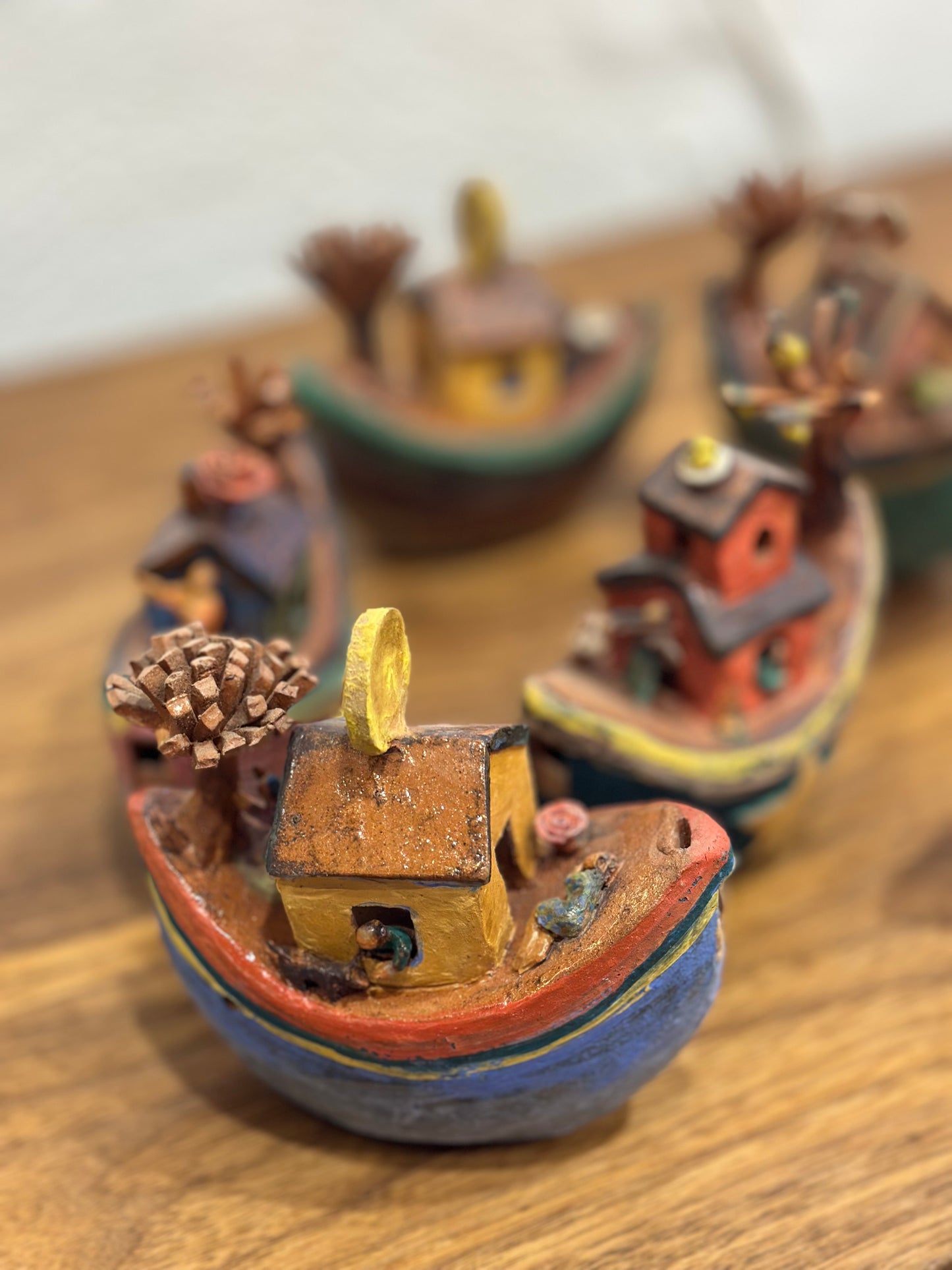 Flute Boat ~ miniature Sculpture - assorted