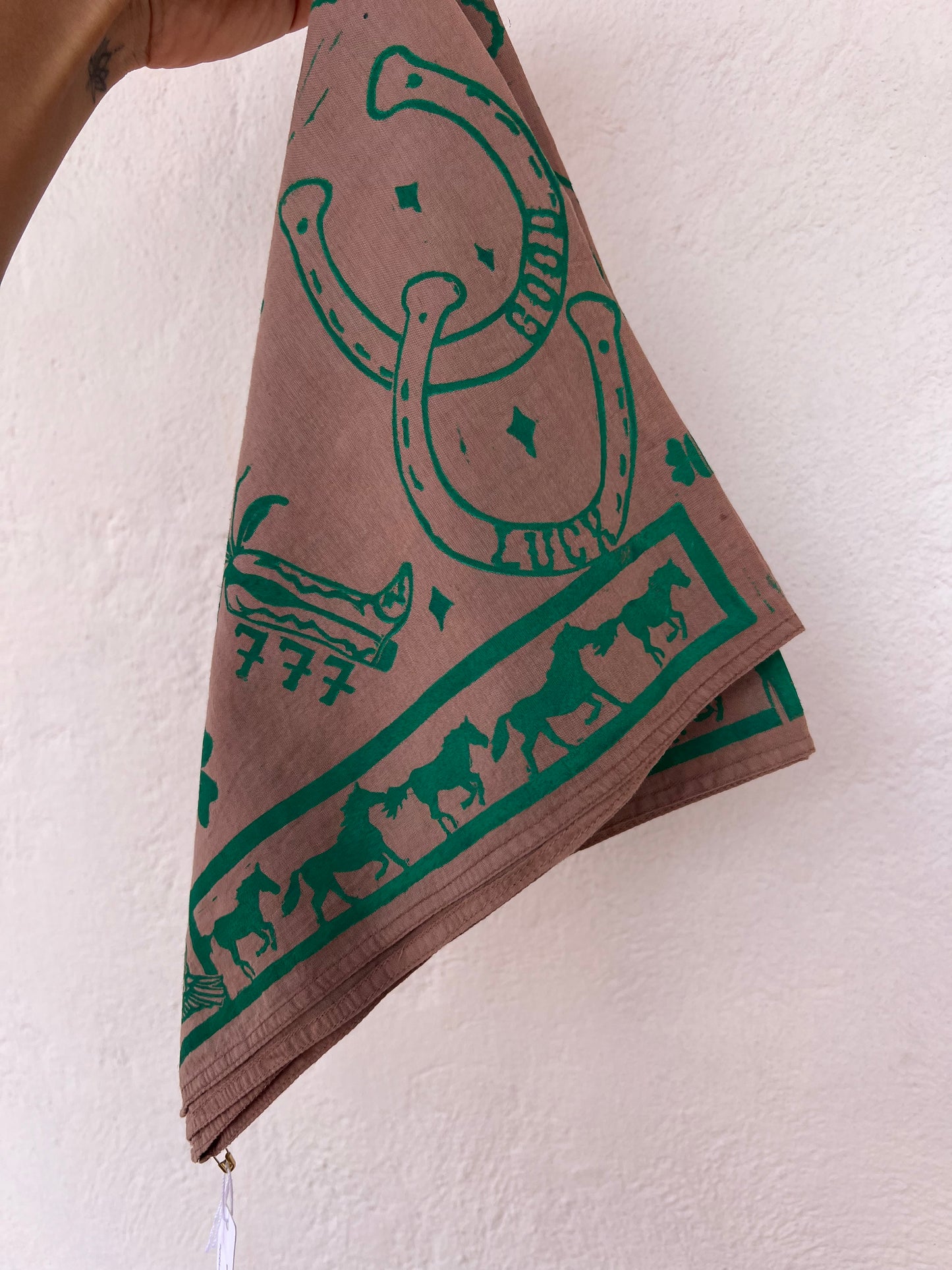 Hand-dyed bandana - brown