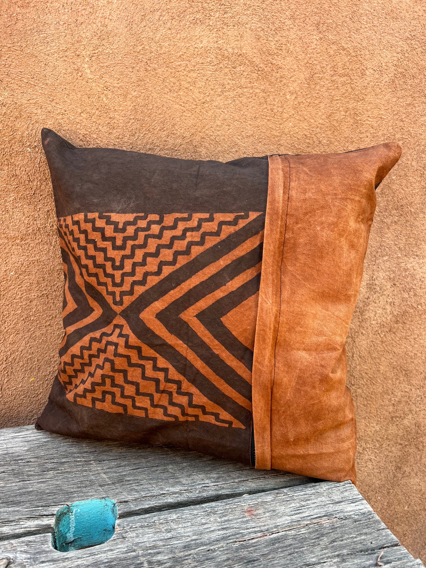 Square Pillowcases ~ Natural dyed and Hand painted.