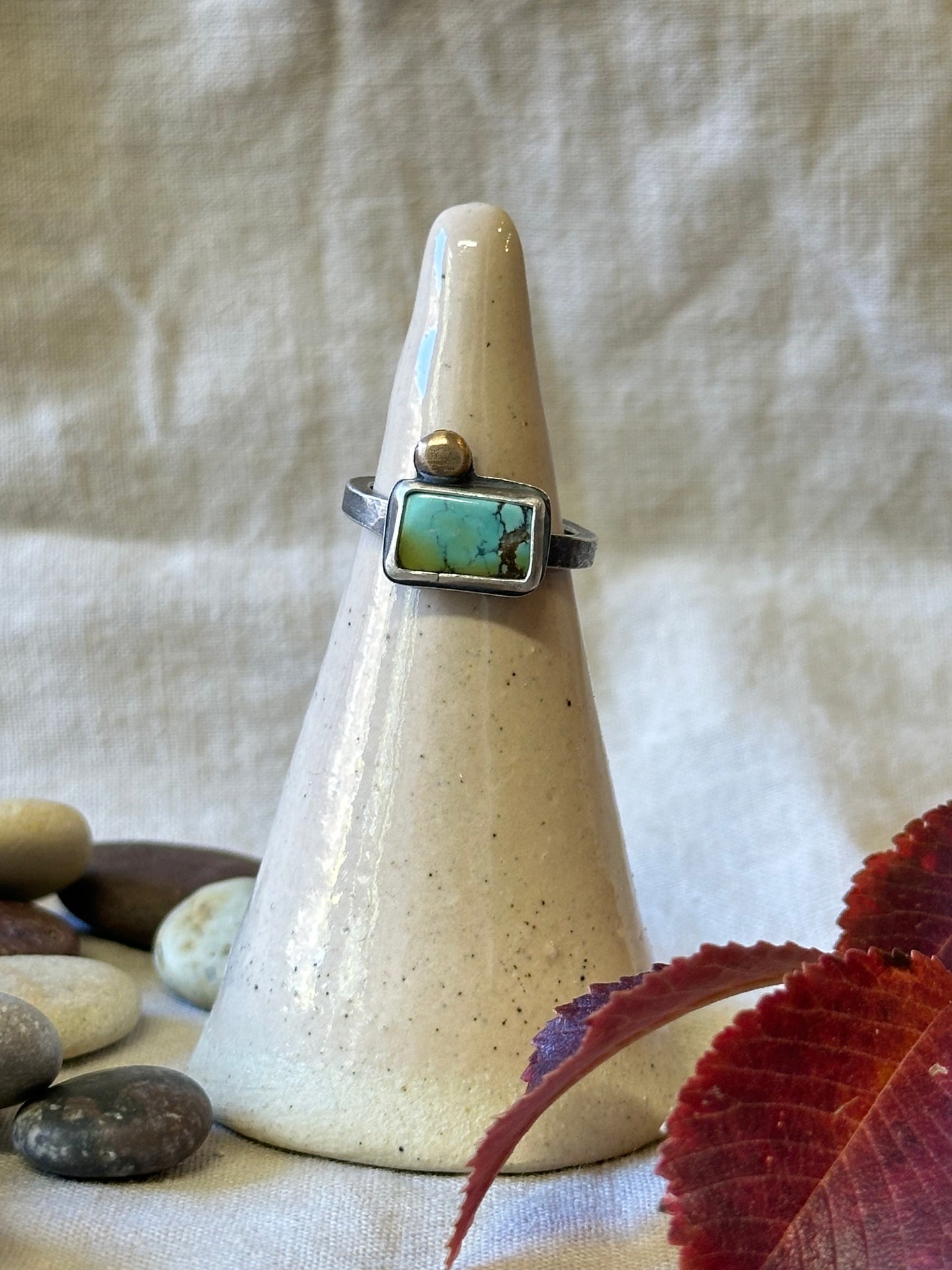 Blue Moon Turquoise and Sterling Silver Ring ~ Size 7