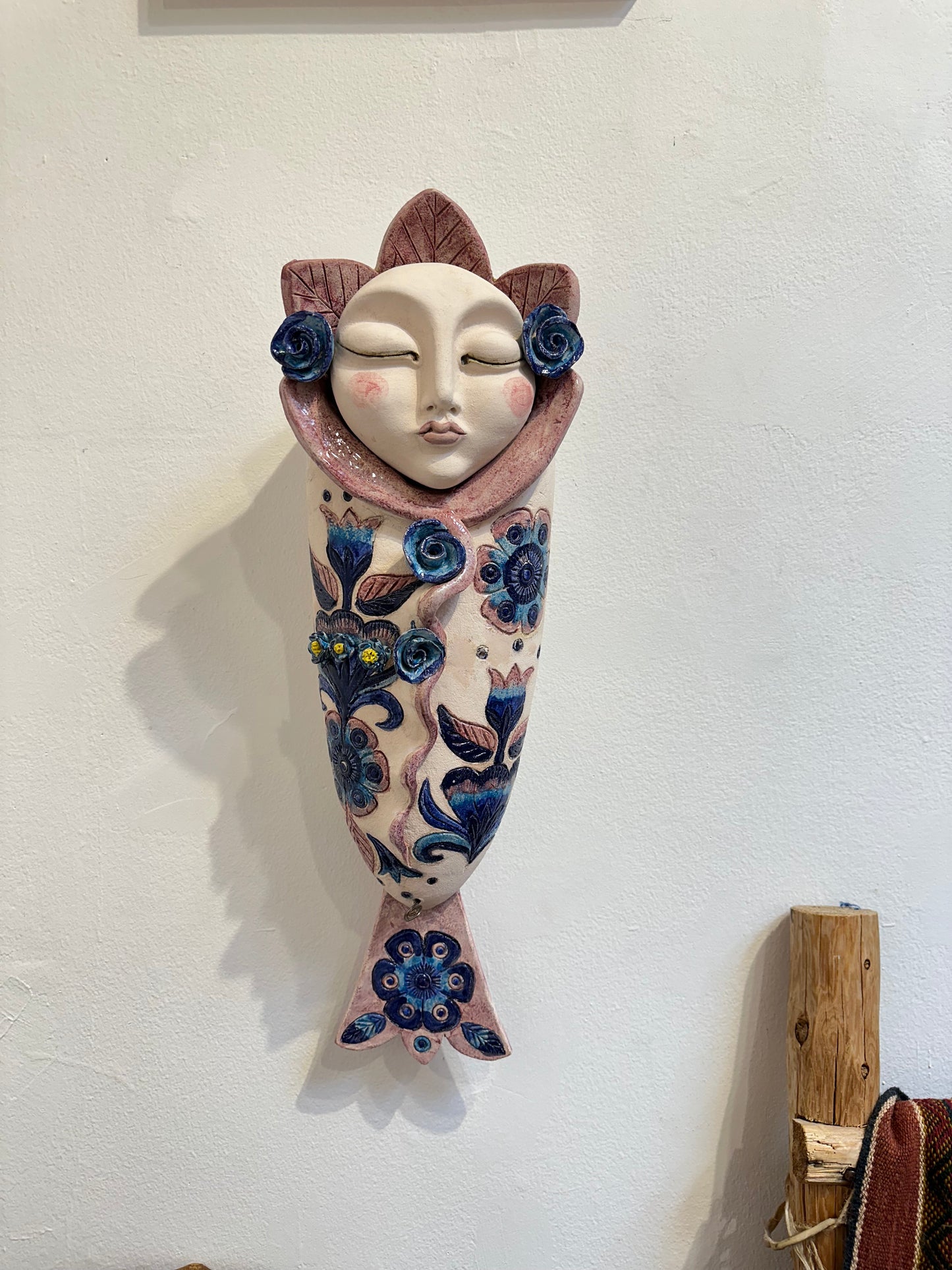 Wawa with fish tail ~ art wall sculpture