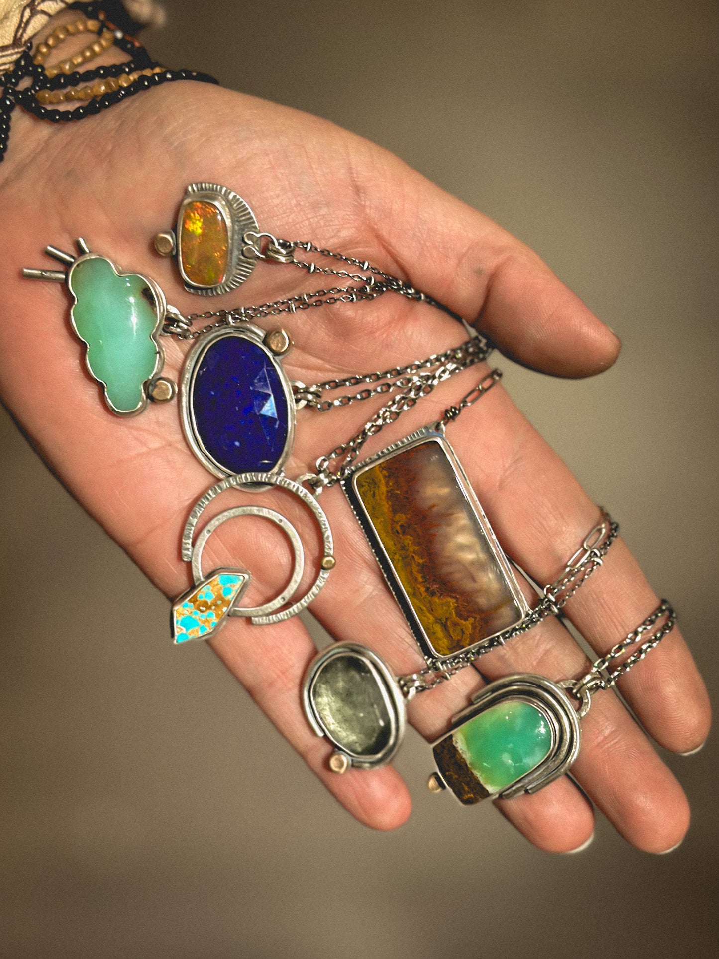 Ethiopian Opal & Sterling Silver Necklace