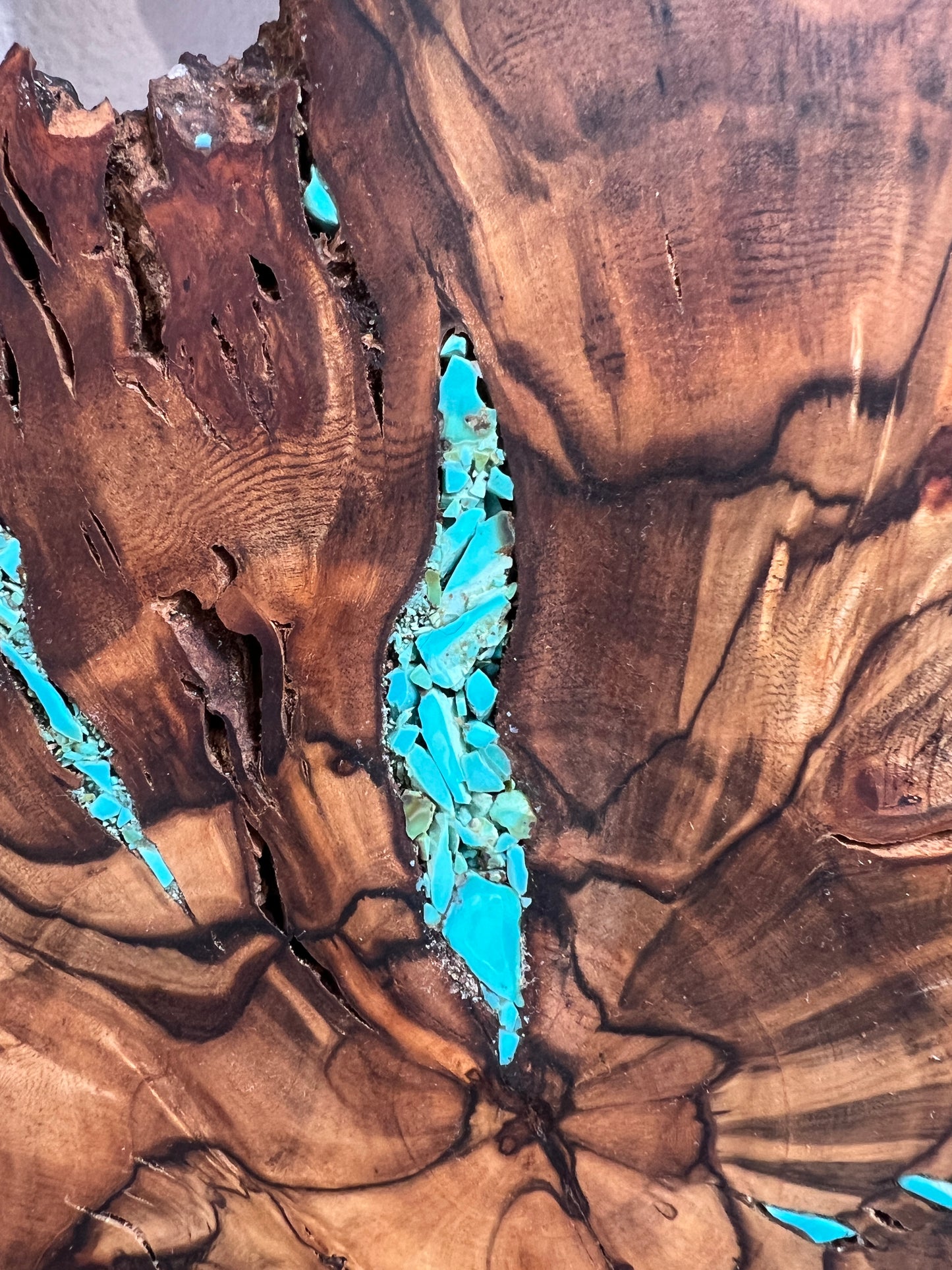 Peppercorn and turquoise wall hanging