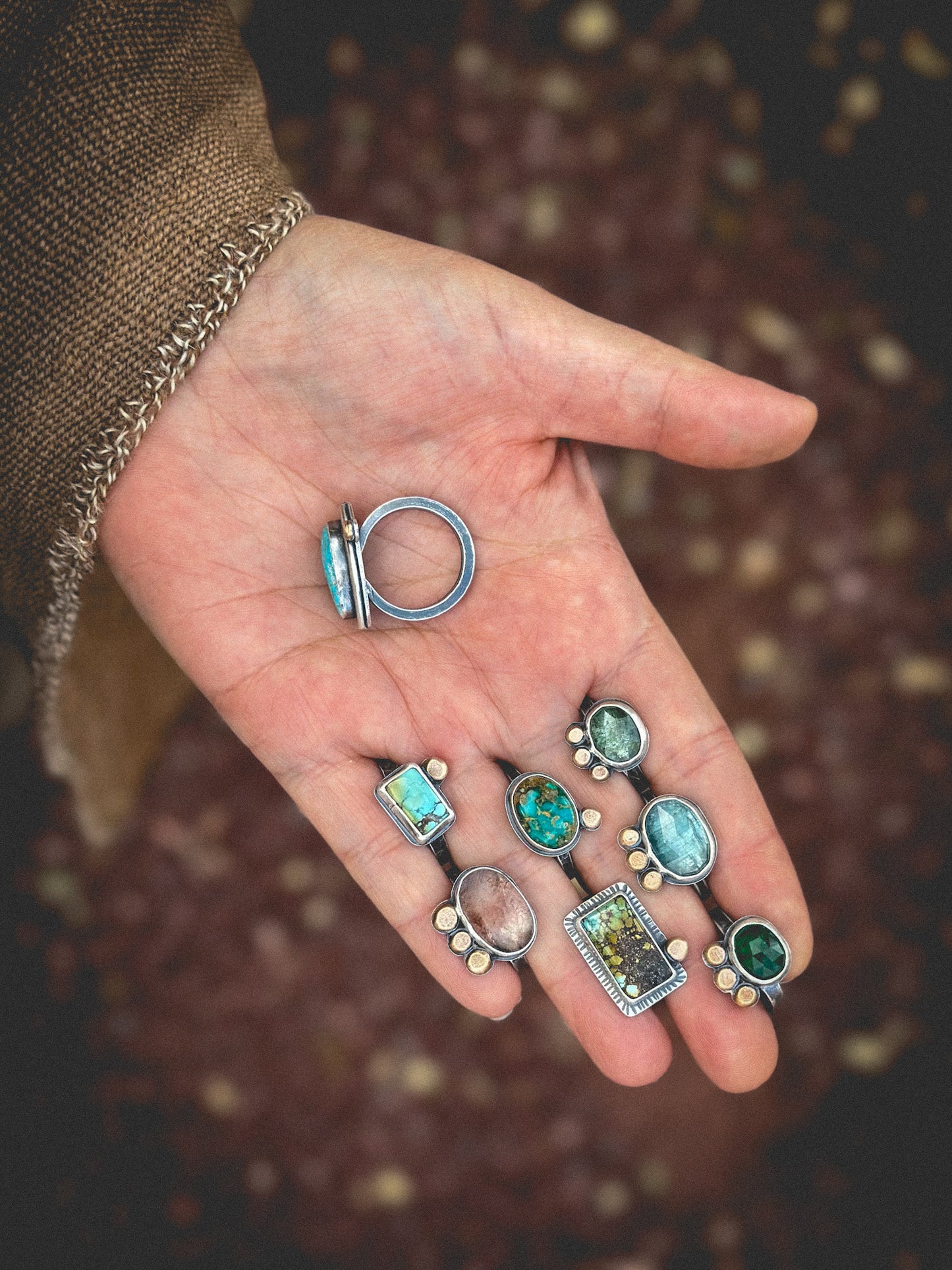 Emerald and Sterling Silver Ring ~ Size 6