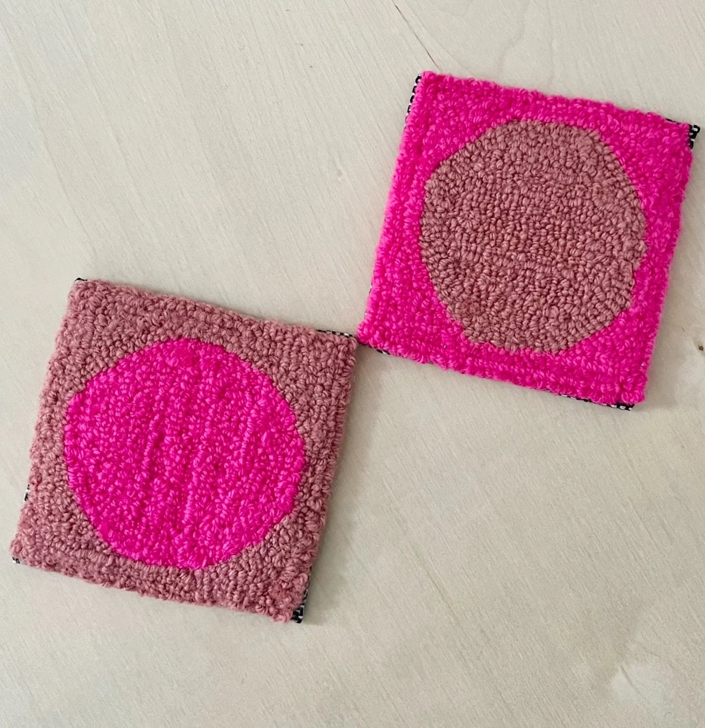 Coasters - pink & salmon