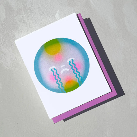 Greeting card~ Sad Sun ~ blank Interior
