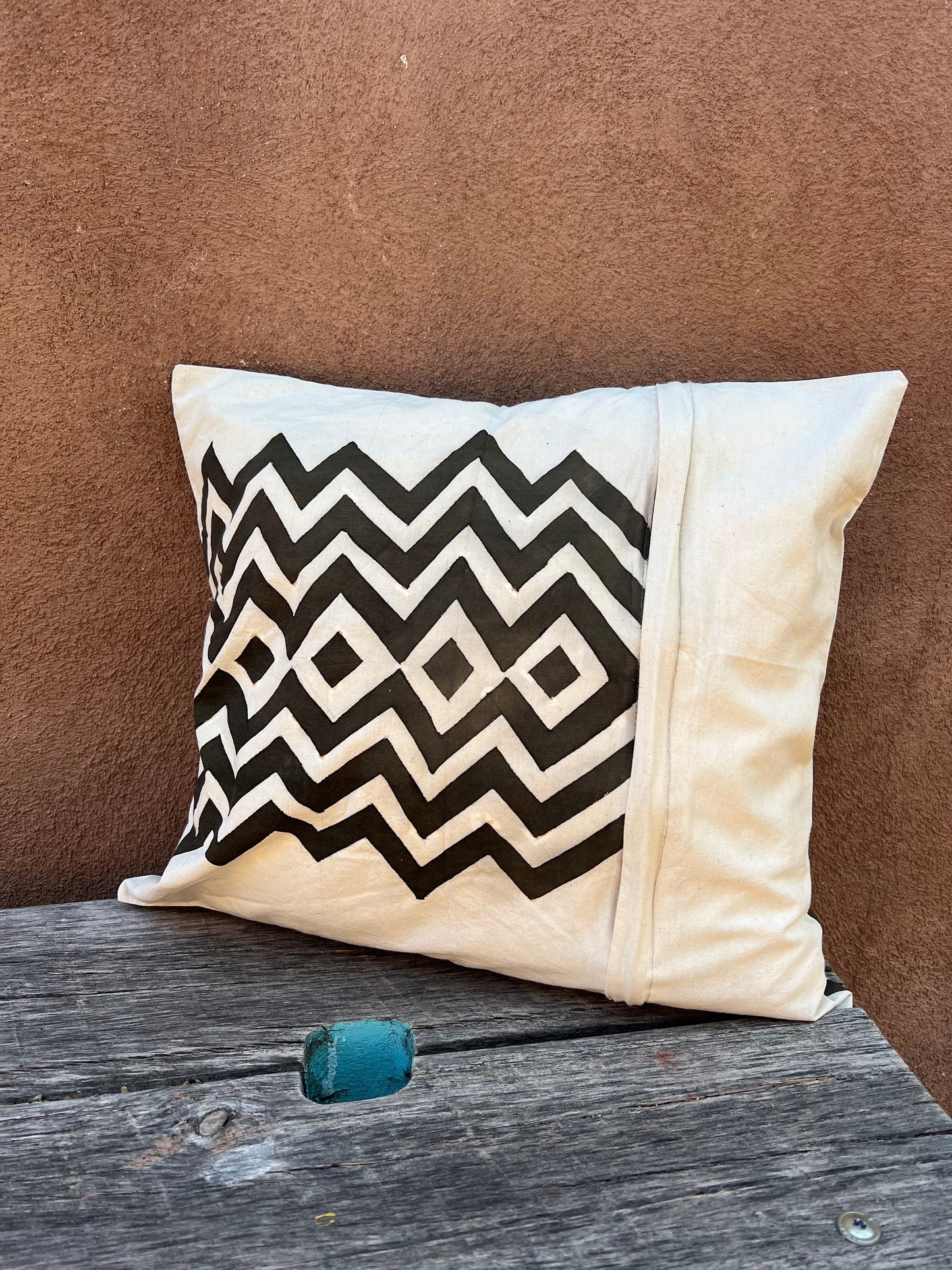 Square Pillowcases ~ Natural dyed and Hand painted.