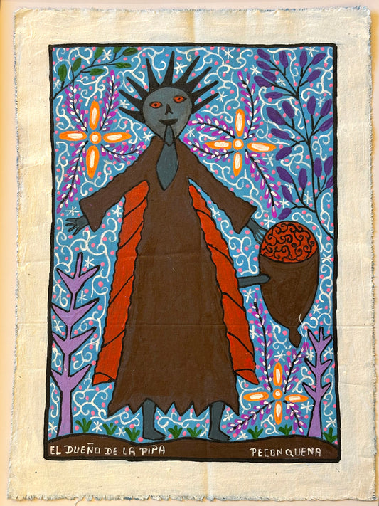 El Dueño de la Pipa - painting on canvas 13” x 18”