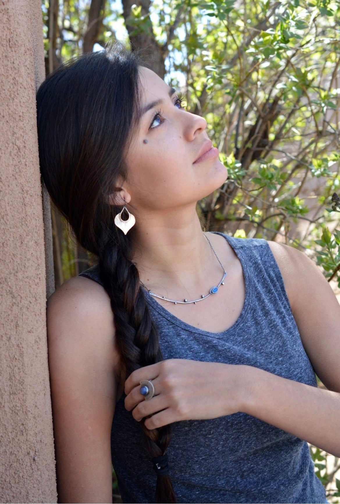 Aspen Leaf Imprinted Earrings - Sterling Silver