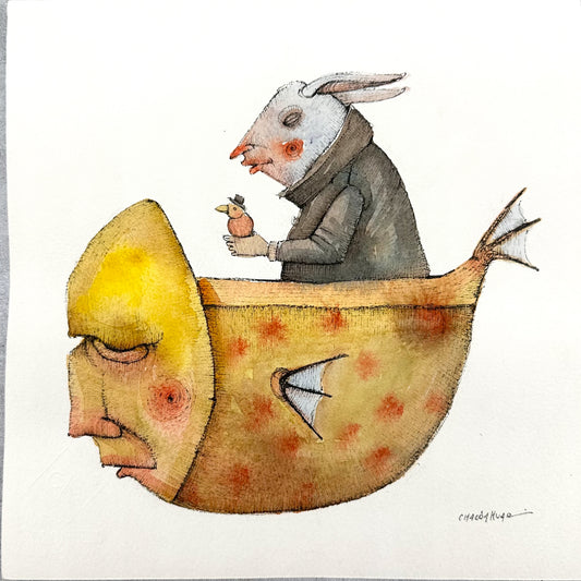 Migrantes - Original illustrations - 10x10 framed