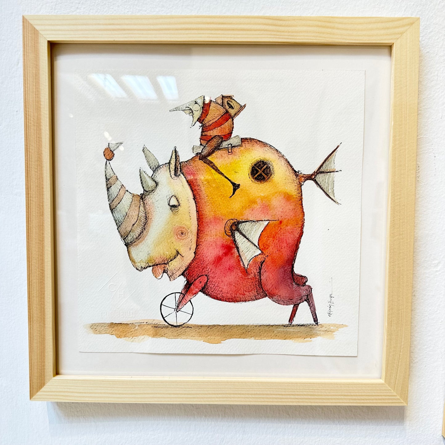 Migrantes - Original illustrations - 10x10 framed