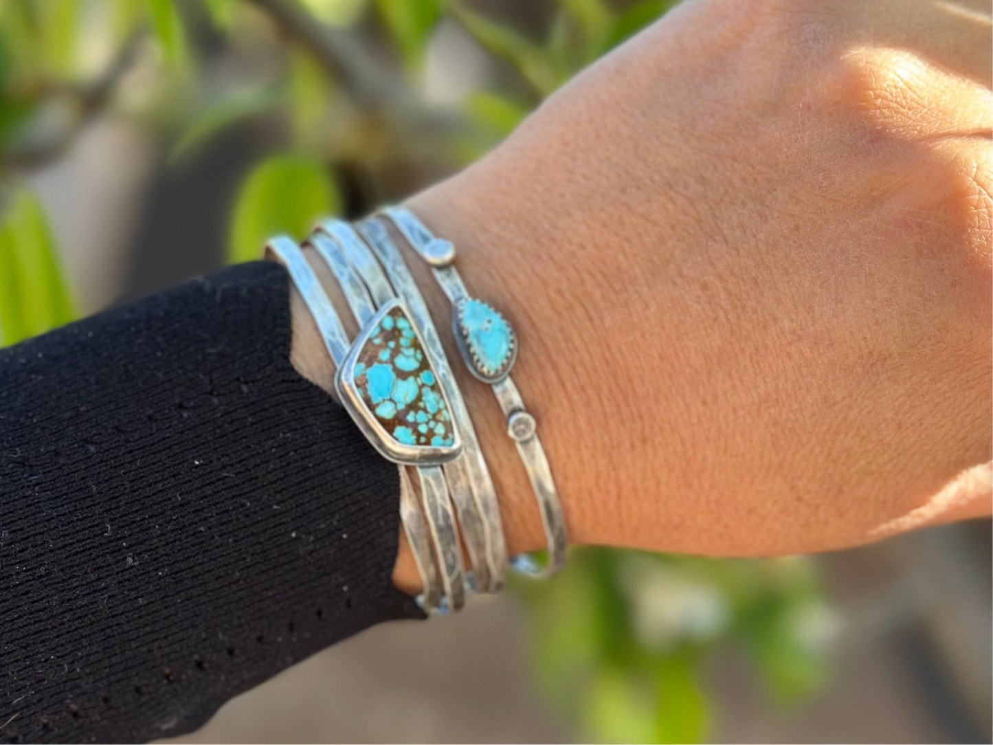 Stacked - Attached Bracelet - Royston Turquoise ~ Cuff with Movement - ready to ship