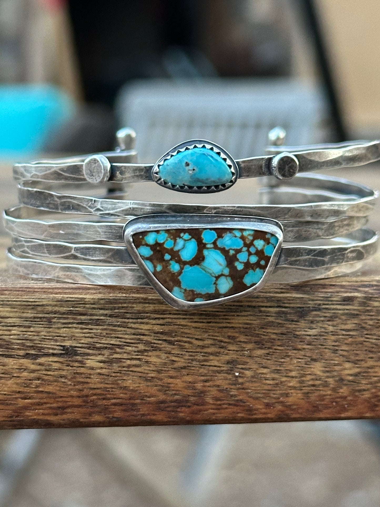 Stacked - Attached Bracelet - Royston Turquoise ~ Cuff with Movement - ready to ship