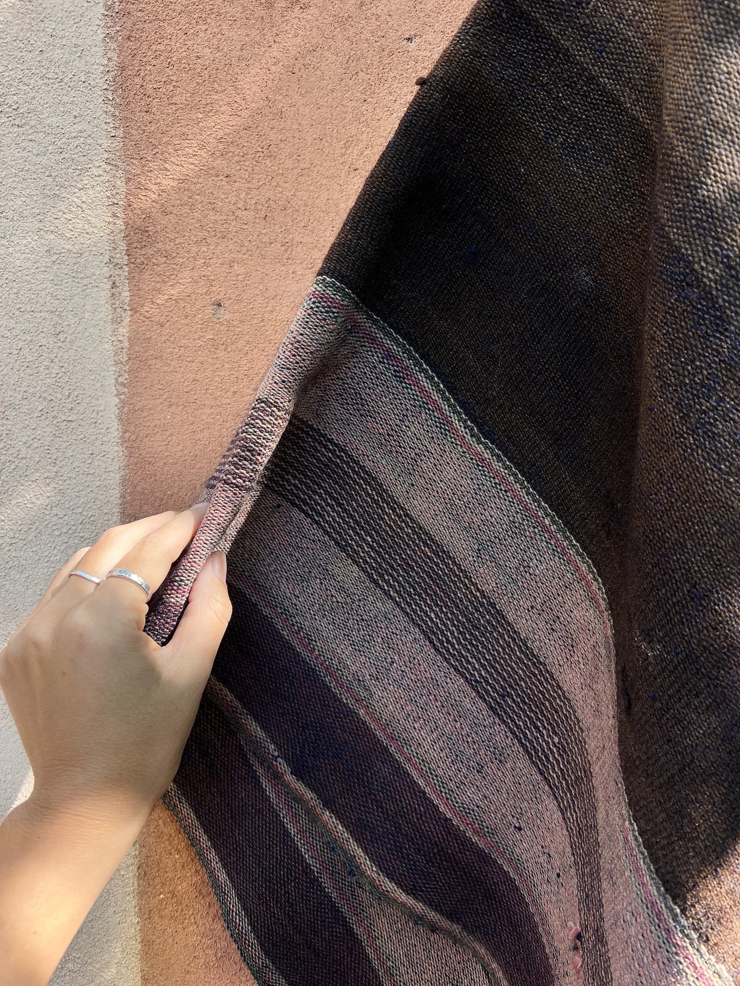 Antique Medium Poncho ~ handwoven