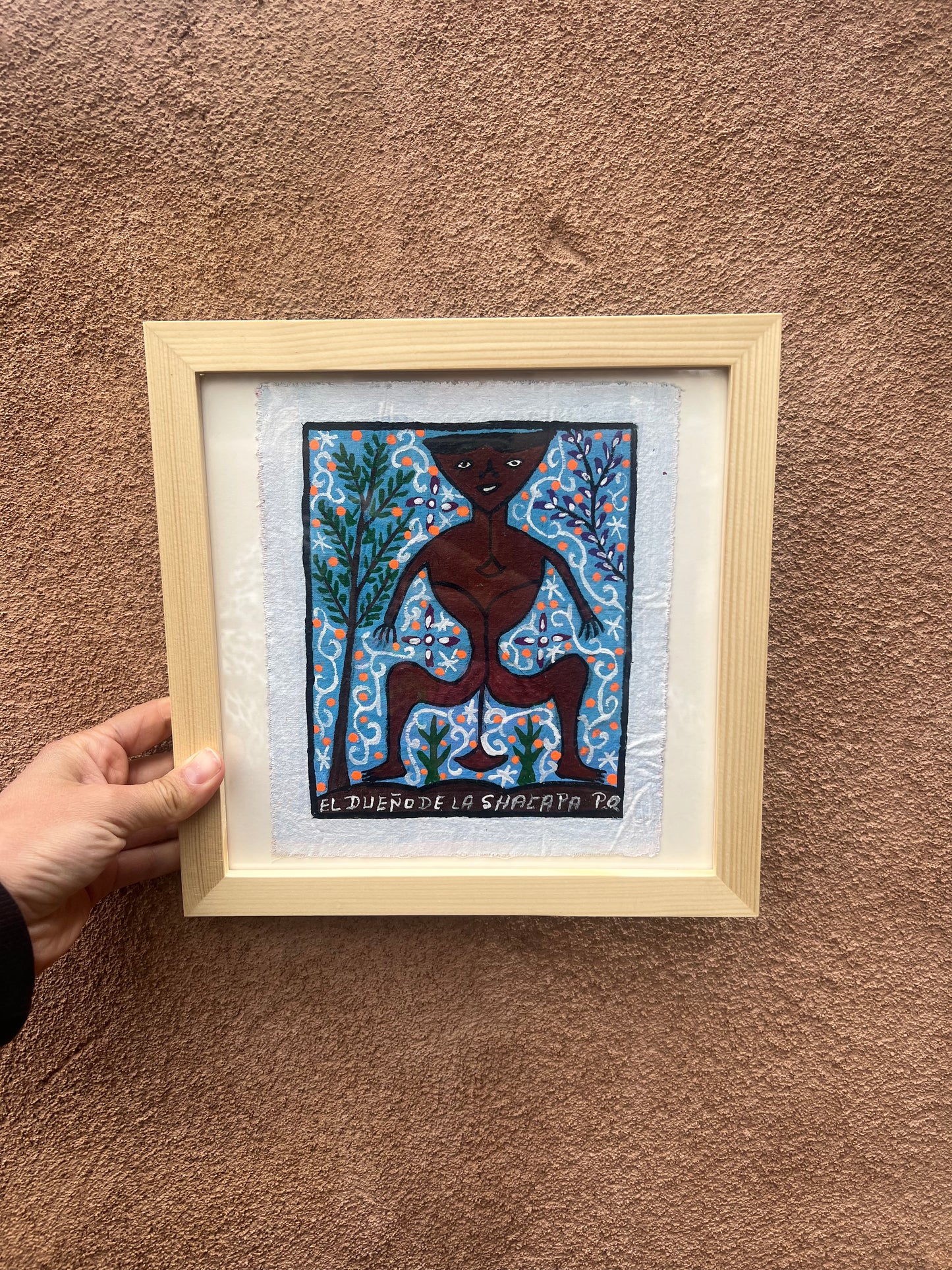 El Dueno De la Yuca pichana ~ painting on canvas 6” x 7”