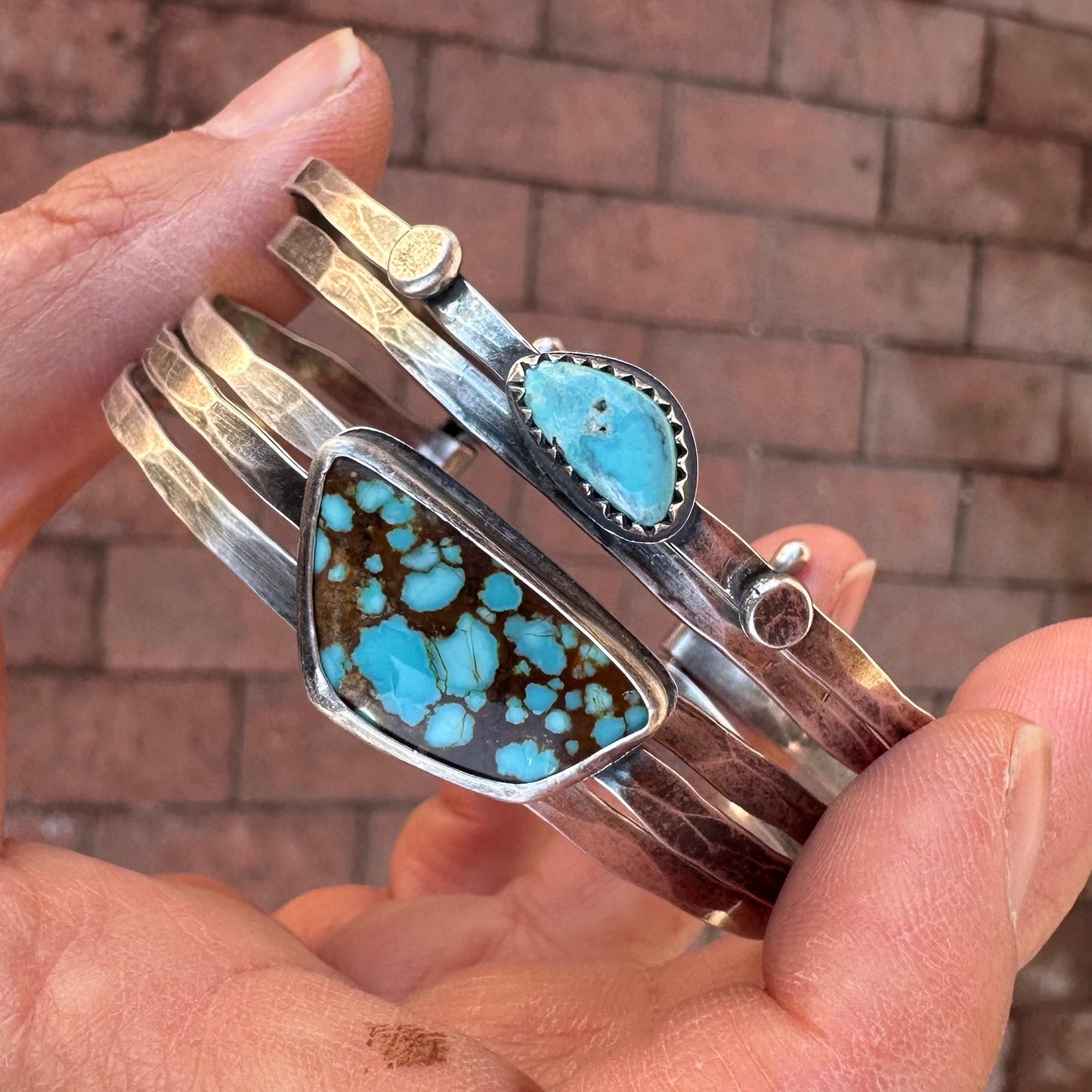 Stacked - Attached Bracelet - Royston Turquoise ~ Cuff with Movement - ready to ship