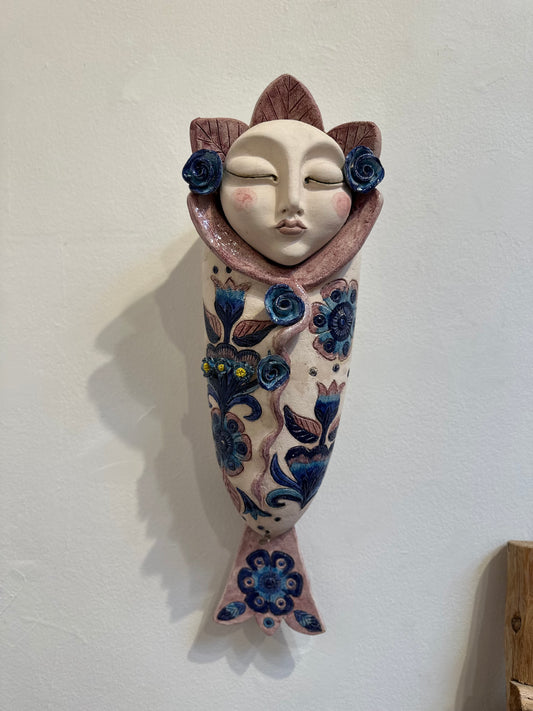 Wawa with fish tail ~ art wall sculpture