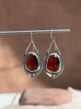 Load image into Gallery viewer, Hessonite Garnet - statement earrings - recycled sterling silver
