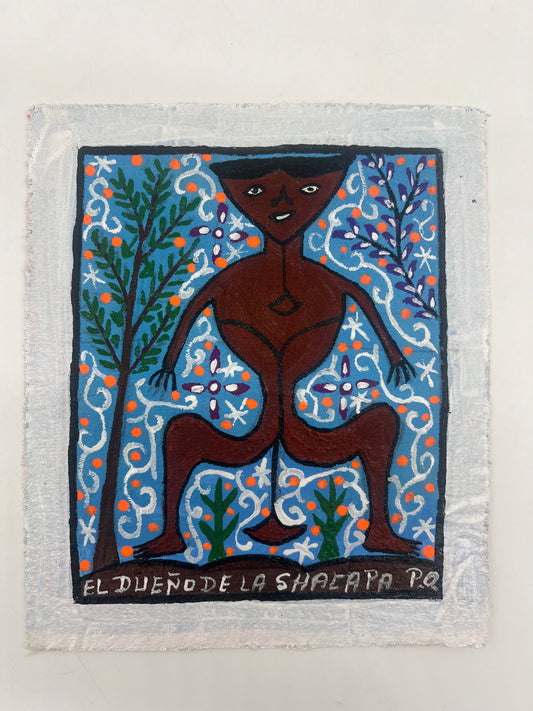 El Dueno De la Yuca pichana ~ painting on canvas 6” x 7”