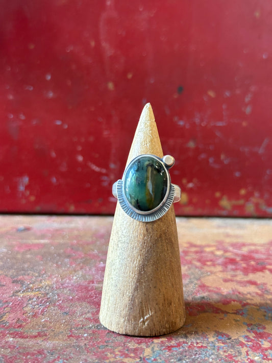 Andean Opal - Sterling silver statement ring - 8