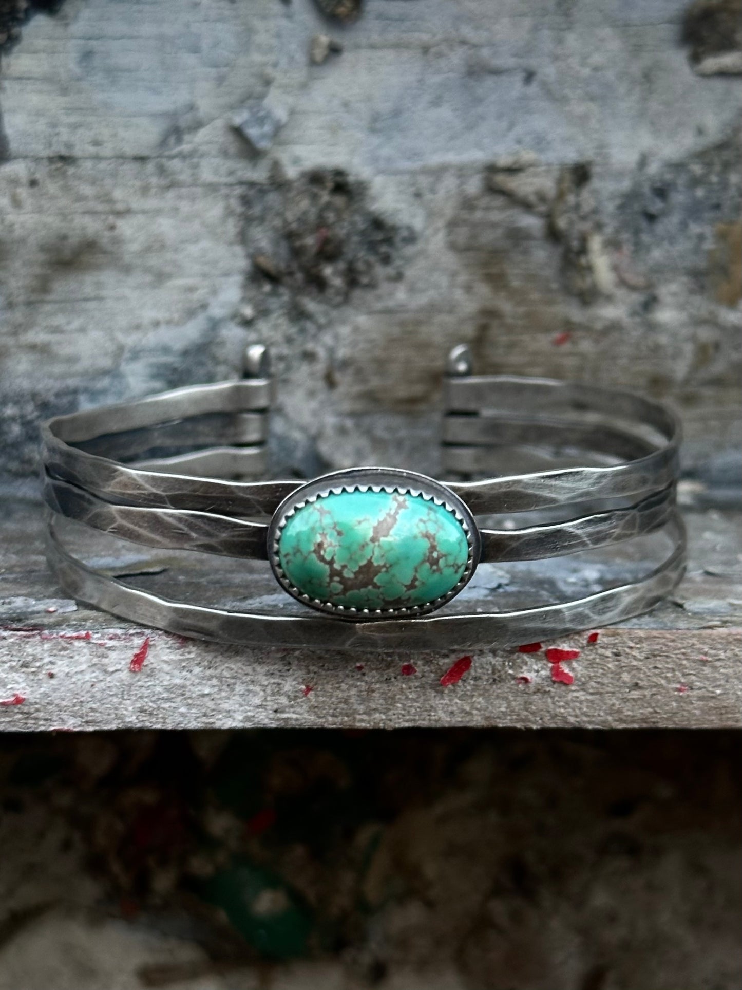 Stacked - Attached Bracelet - Carico Lake Turquoise ~ Cuff with Movement - ready to ship