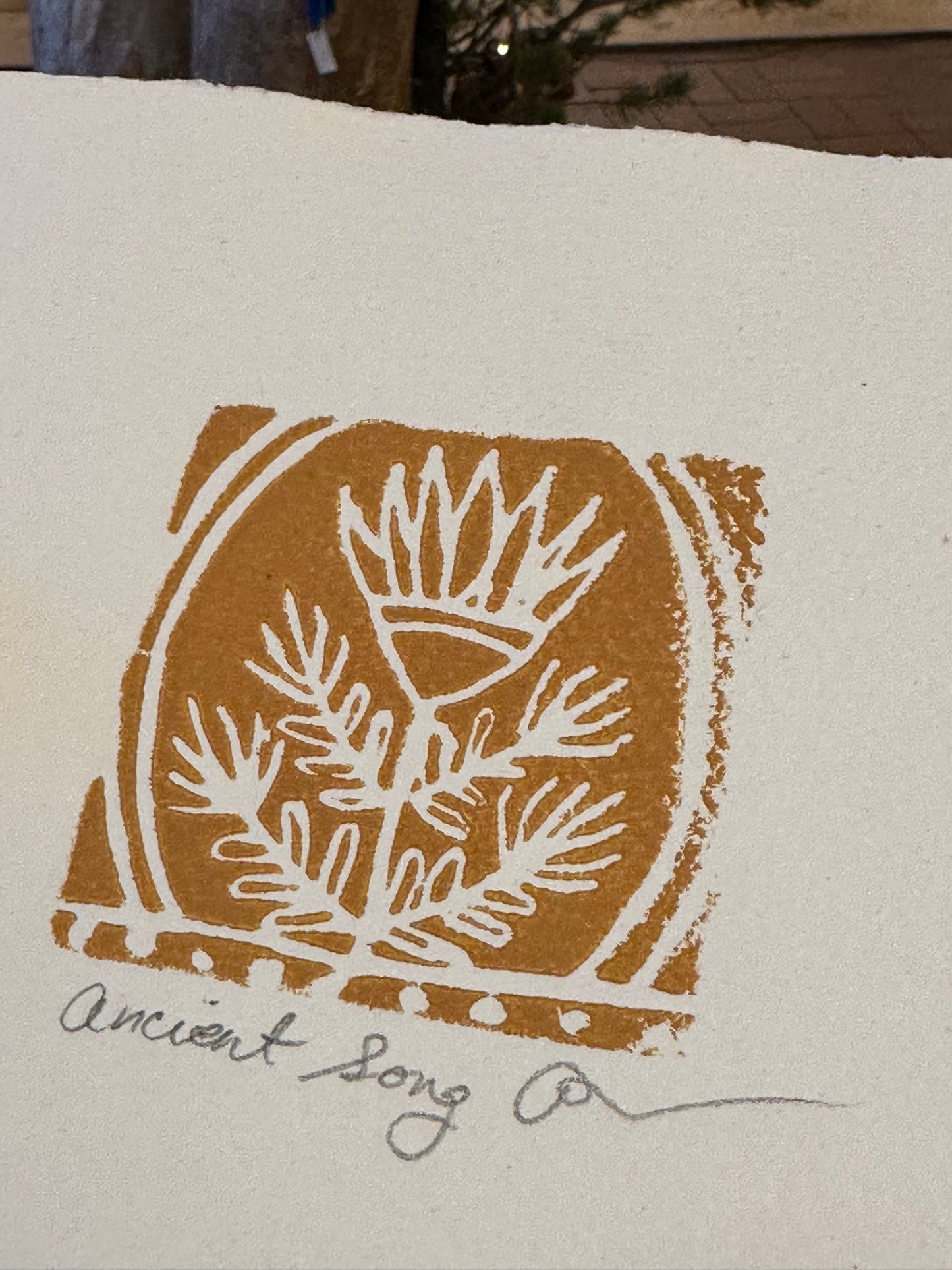 Ancient Song Block Print - 6” by 6”