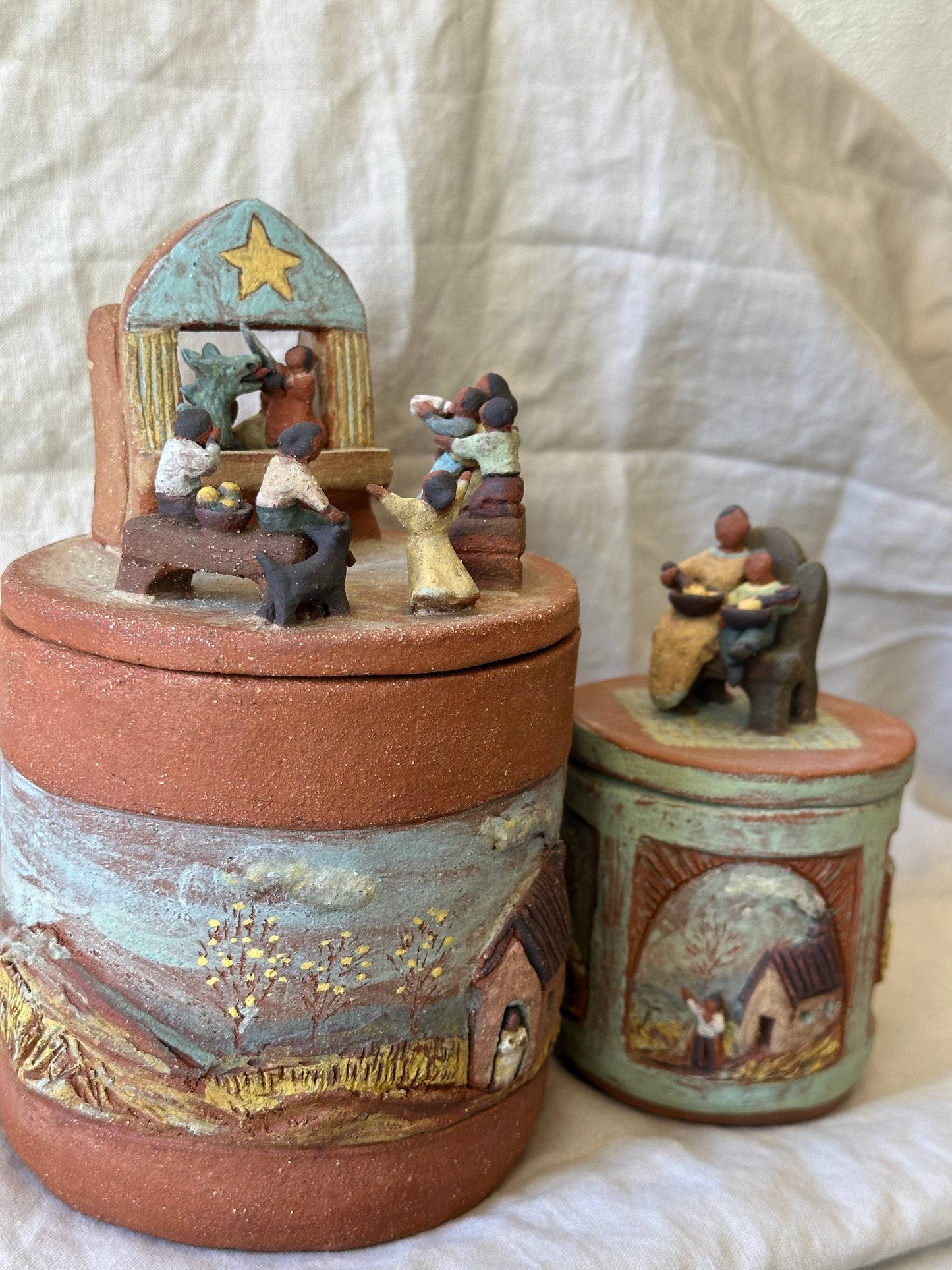 Ceramic Scultural Jar - Large and Small