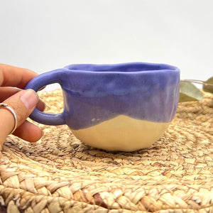 Rounded Mugs ~ Pinched Porcelain ~ blue