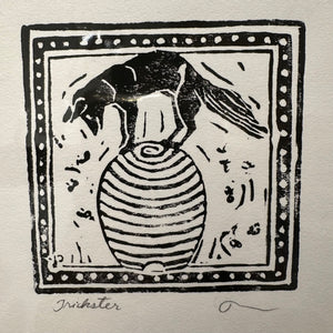 The Trickster - 12” by 12” Block Print
