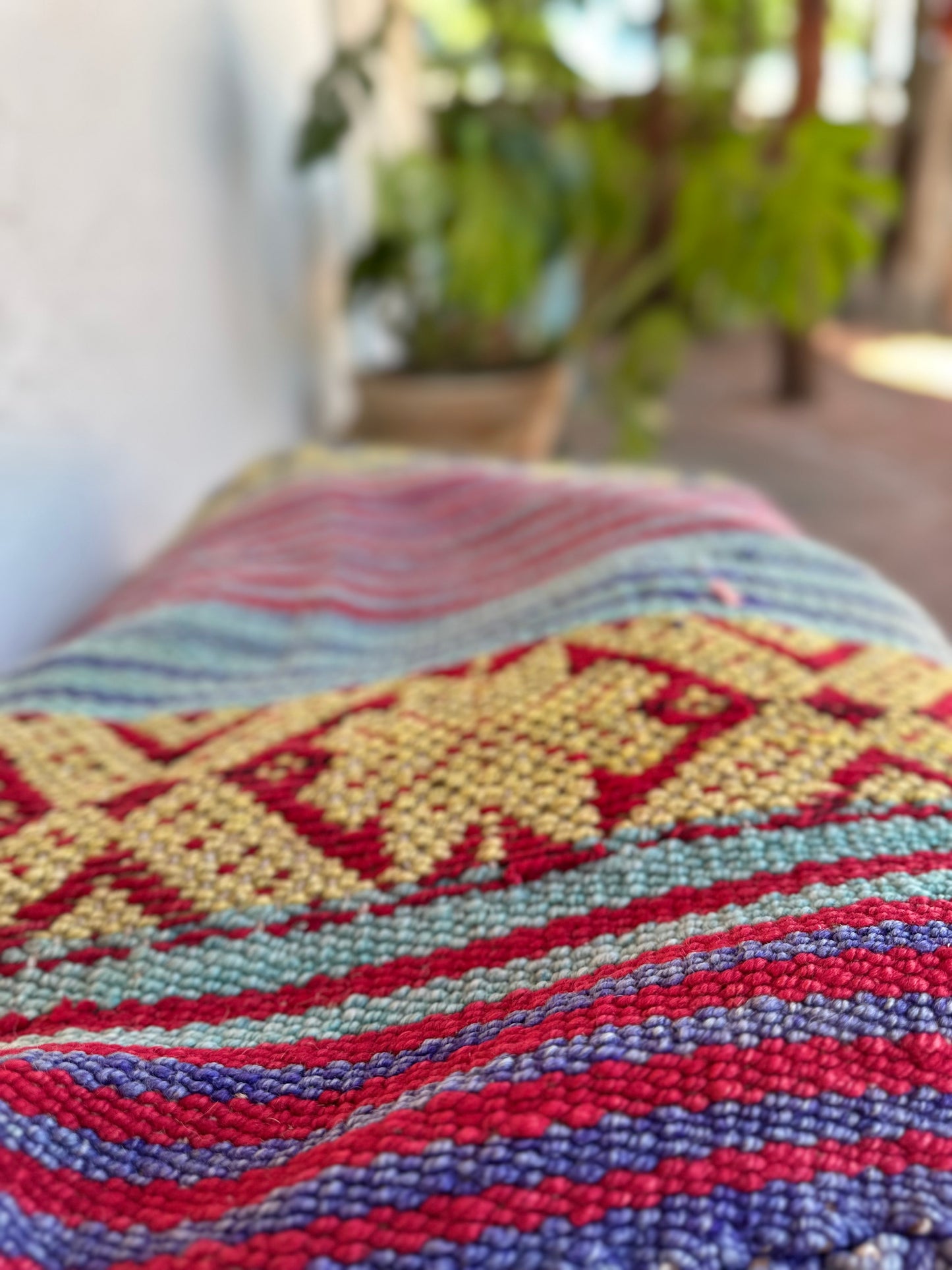 Thick Blanket / Rug ~ Andean textiles - 63” x 63”