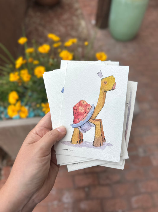 Small Migrantes - Original mixed media - 6 x 8 framed