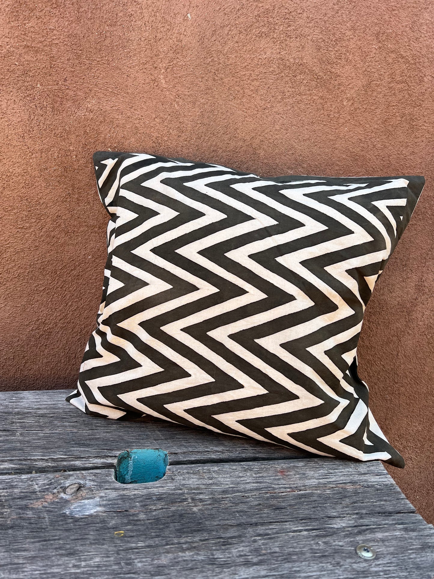 Square Pillowcases ~ Natural dyed and Hand painted.
