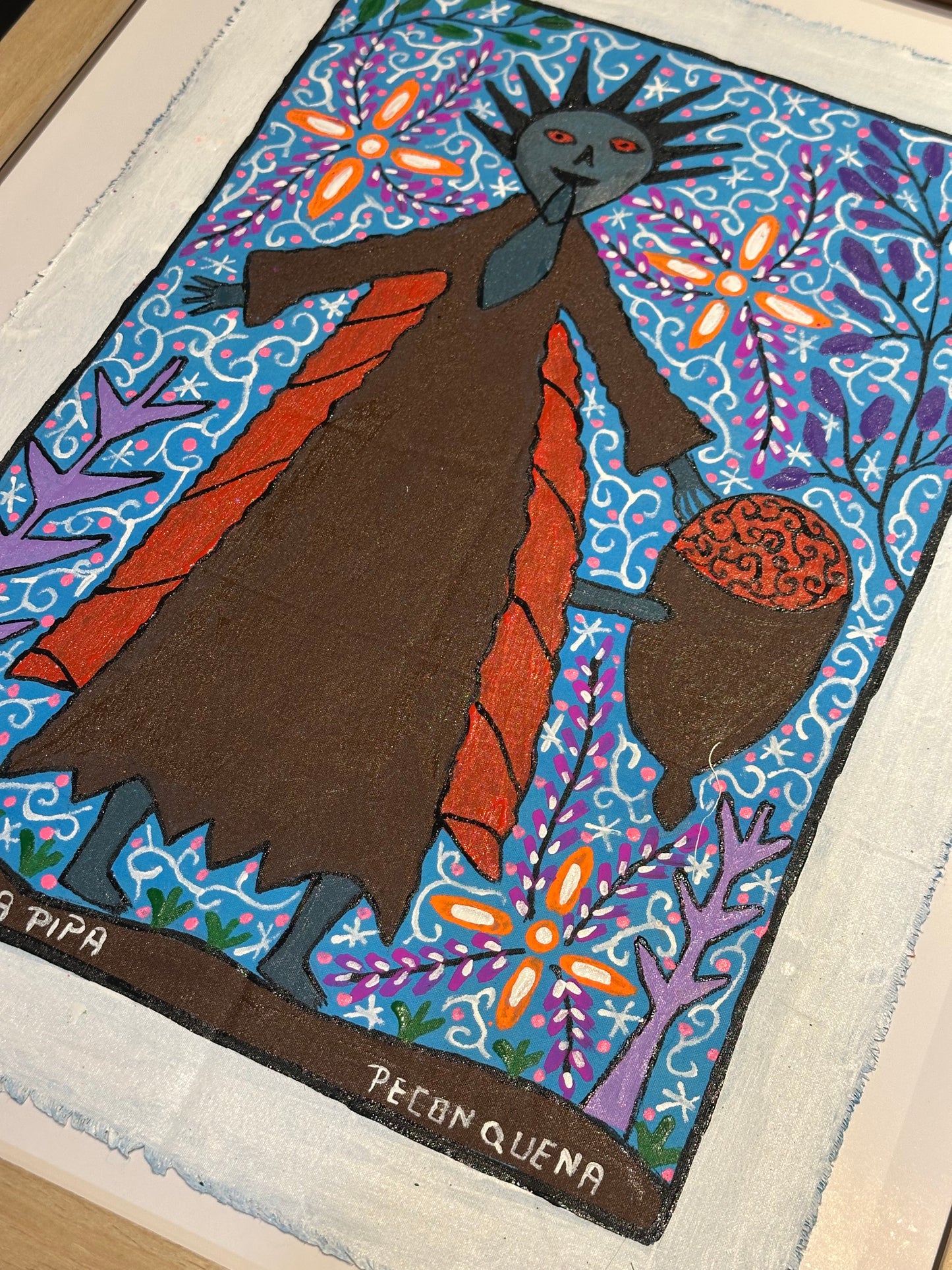 El Dueño de la Pipa - painting on canvas 13” x 18”