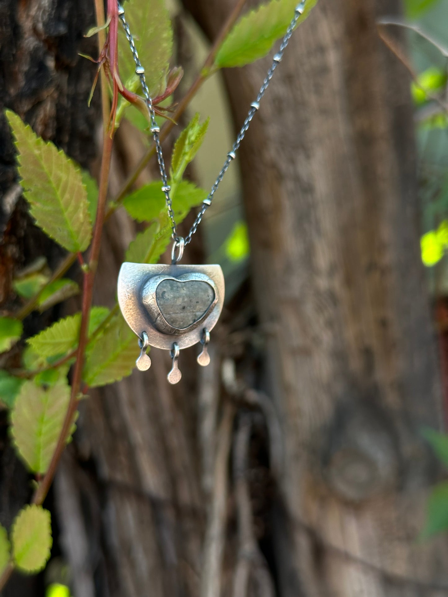 Rain Amulet ~ Peruvian Pebble Beach Necklace