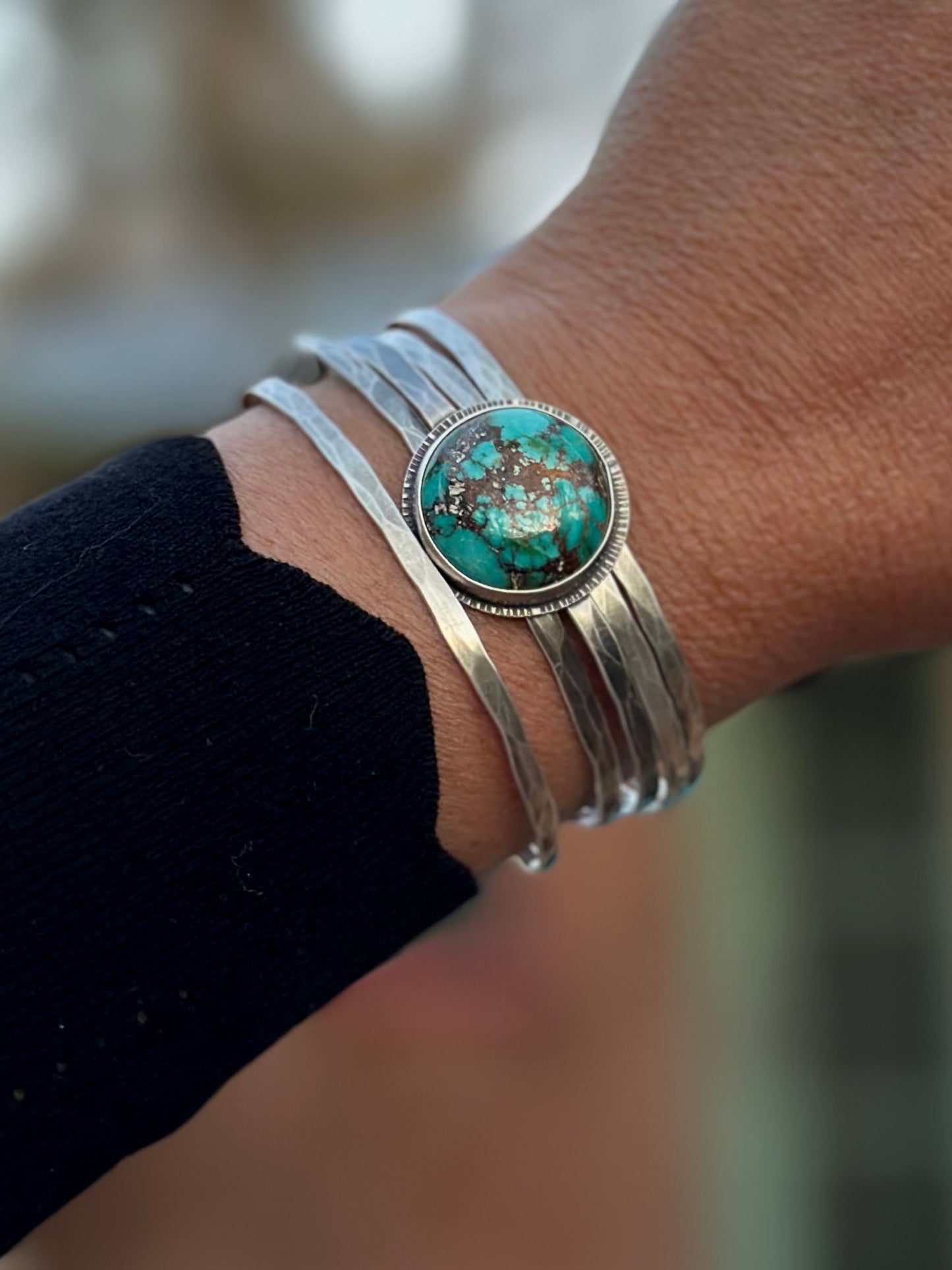 Stacked - Attached Bracelet - SierraBella Turquoise ~ Cuff with Movement - ready to ship
