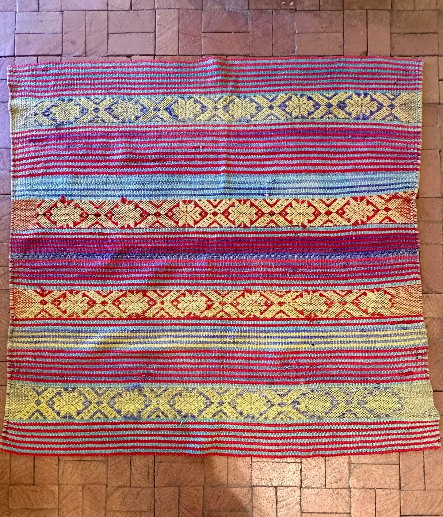 Thick Blanket / Rug ~ Andean textiles - 63” x 63”