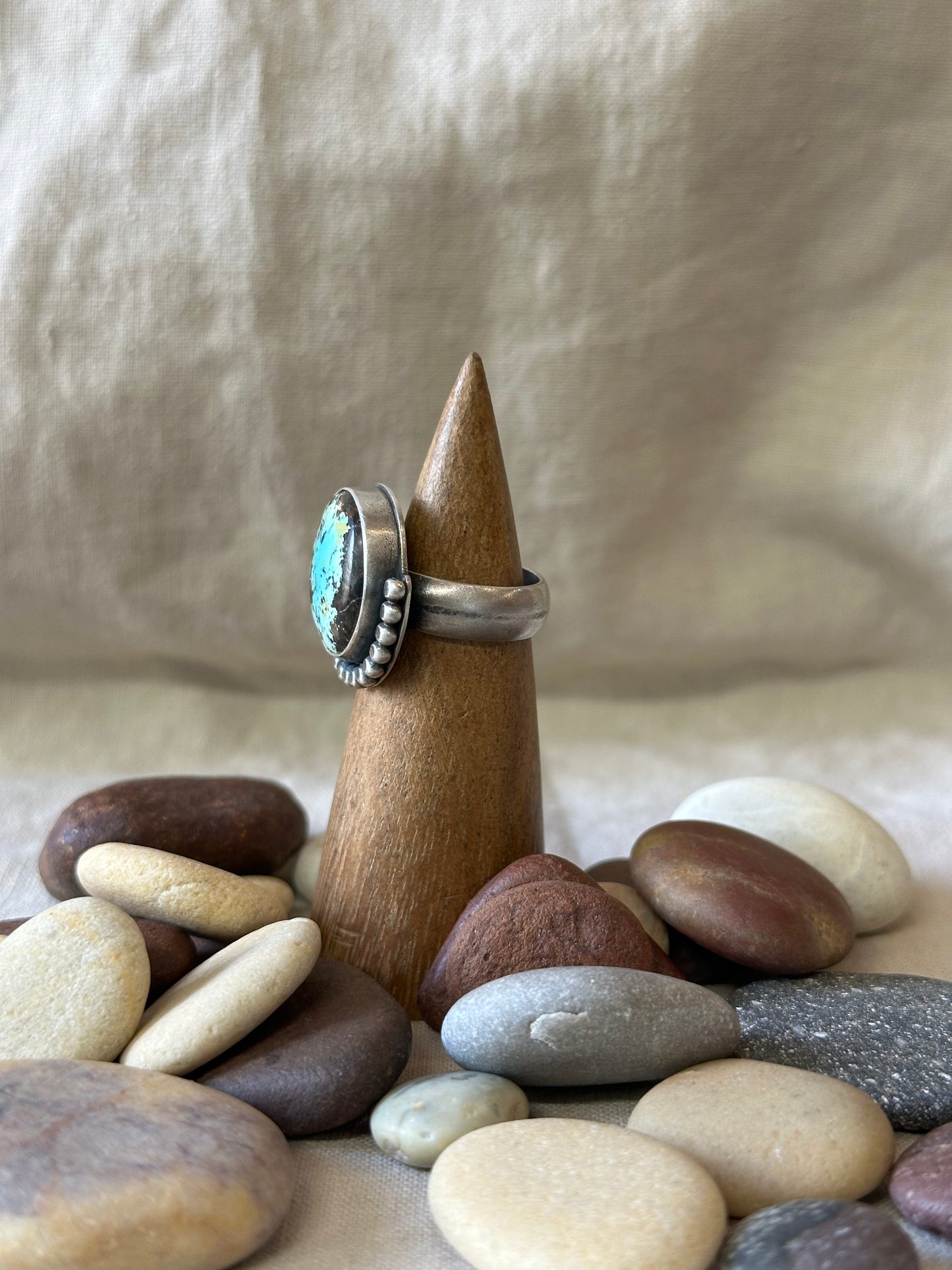 Blue Moon Turquoise and Sterling Silver Ring - size 6