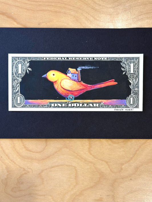 Dollar Migrante - Original illustrations - 9”x4” framed