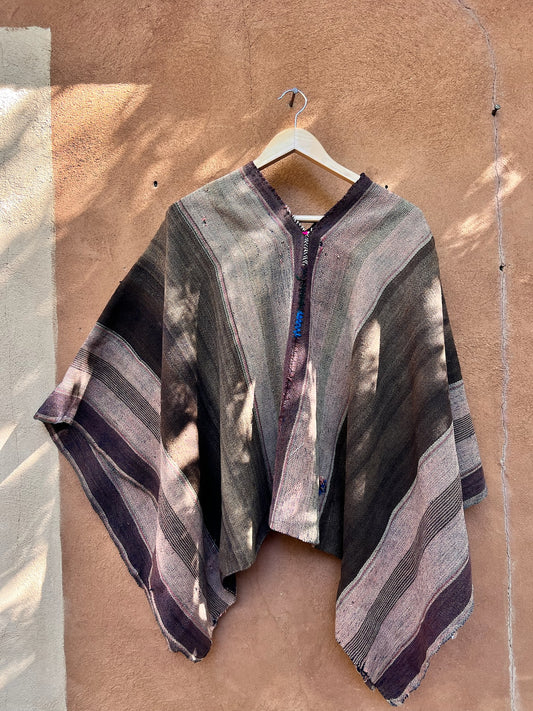 Antique Medium Poncho ~ handwoven