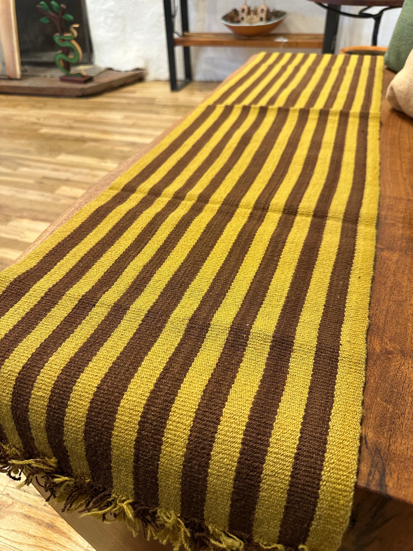 Table Runner - yellow and brown ~ Andean textiles